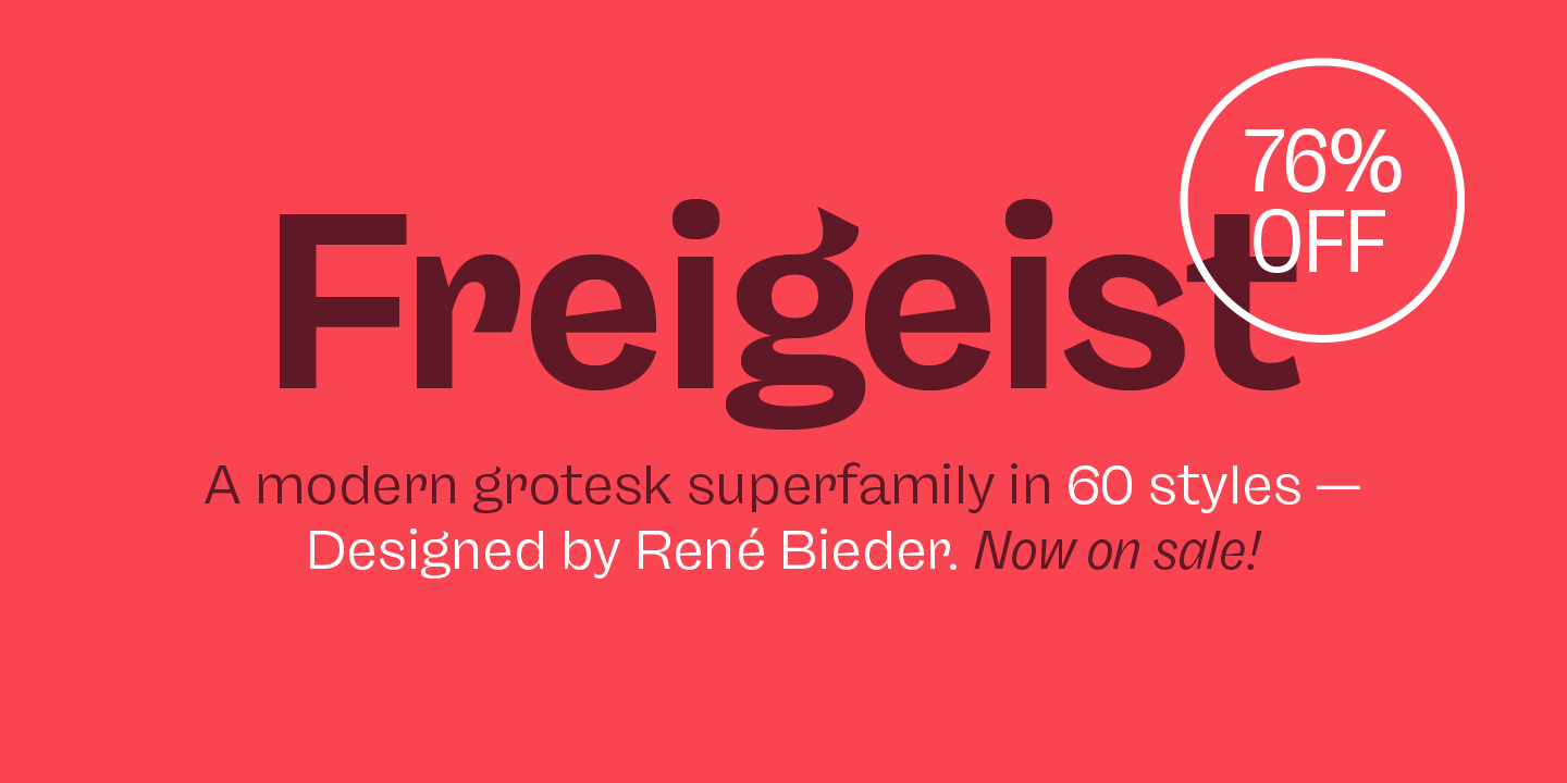 Przykład czcionki Freigeist Bold Italic